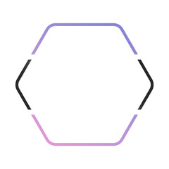banner purple frame haxagon