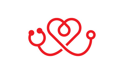 stethoscope logo healthcare and medical design vector illustration
