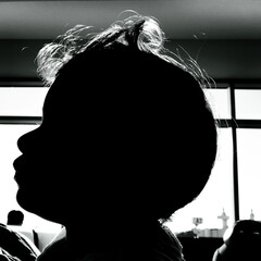 silhouette of a toddler 