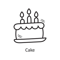Cake vector outline Icon Design illustration. Bakery Symbol on White background EPS 10 File