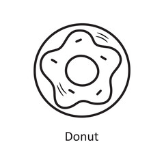 Donut vector outline Icon Design illustration. Bakery Symbol on White background EPS 10 File