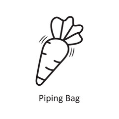 Piping Bag vector outline Icon Design illustration. Bakery Symbol on White background EPS 10 File