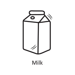 Milk vector outline Icon Design illustration. Bakery Symbol on White background EPS 10 File
