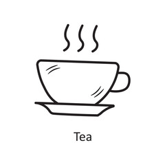 Tea vector outline Icon Design illustration. Bakery Symbol on White background EPS 10 File