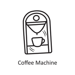 Coffee Machine vector outline Icon Design illustration. Bakery Symbol on White background EPS 10 File
