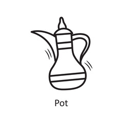 Pot vector outline Icon Design illustration. Bakery Symbol on White background EPS 10 File