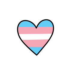 Transgender pride flag doodle icon, vector color line illustration