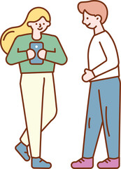 People using cell phone - talking, chatting, messaging