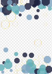 White Atom Background Blue Vector. Geometric Futuristic Background. Graphic Illustration. Dark Blue Tile Industrial. Polygon Template.