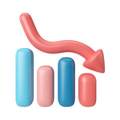 Business Down 3D Illustration Icon