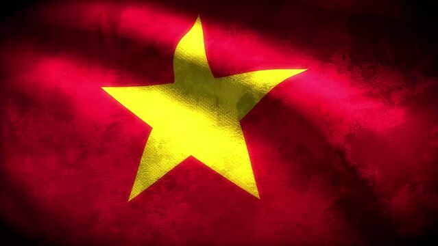 Vietnam grungy flag loop