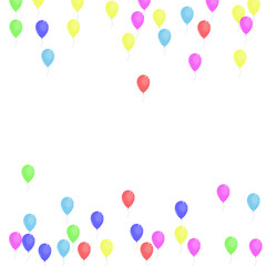 Blue Balloon Background White Vector. Balloon Happy Set. Bright Streamers. Multicolor Air. Baloon Shiny Frame.