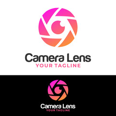 photography symbol vector template. camera lens optic icon graphic illustrations.