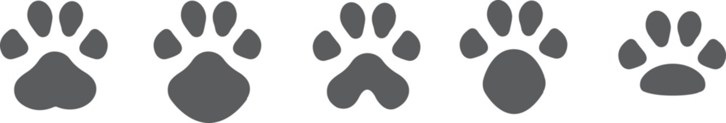Paw print simple icon. Animal paw print icon, vector illustration