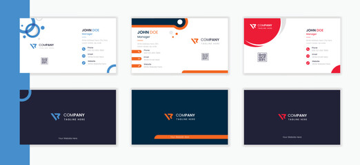 Corporate Business card stationery design, business visiting card bundle collection, Colorful business card set