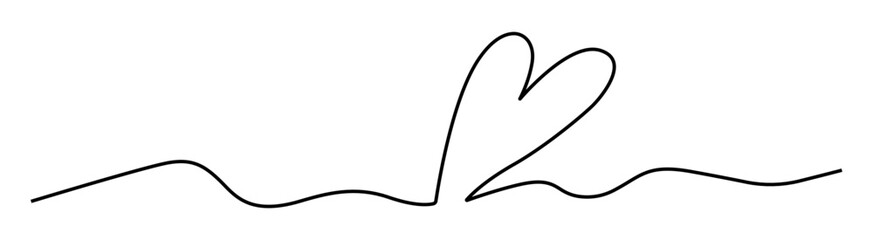 Heart. Abstract illustration. Vector. Continuous linear illustration. Suitable for a logo in the field of beauty.