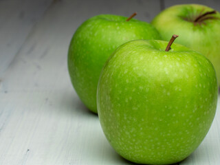 green apple on a white background