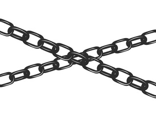 Chain on a white background. concept of property protection and lack of freedom vector eps