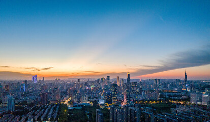 sunset over the city