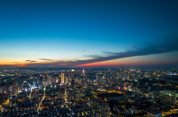 sunset over the city