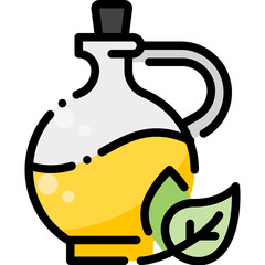 Organic Oil Cream Lotion Glass Bottle Vegan Beauty Skincare Healthcare filled color line icon