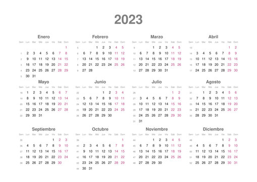 Kalender 2023, spanisch, Querformat