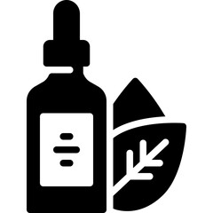 Organic Oil Cream Lotion Dropper Bottle Vegan Beauty Skincare Healthcare glyph solid icon