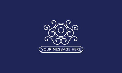 Vintage elegant initial O monogram design template. White color logo design isolated on dark background. Vector illustration