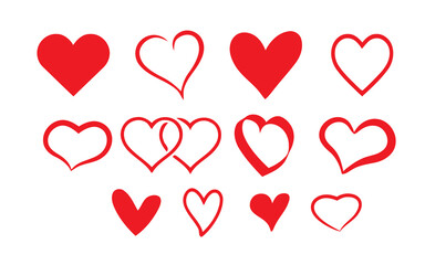 heart illustration.Red heart design icon flat.Modern flat valentine love sign.symbol for web site design, button to mobile app. Logo heart illustration,Trendy vector hart shape, - obrazy, fototapety, plakaty