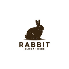 rabbit logo template in white background