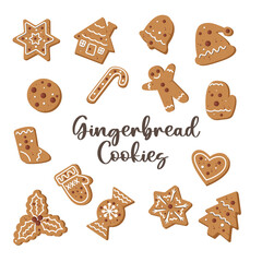 Christmas cookies and gingerbreads Vector illustration
