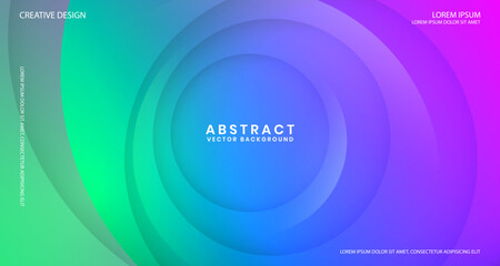 3D blue geometric abstract background overlap layer on bright space with circle decoration. Graphic design element cutout style concept for banner, flyer, card, brochure cover, or landing page