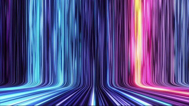 3d animation moving colorful abstract lines, loopable