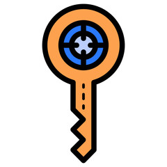 Obraz premium key with target icon