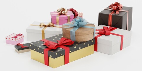 Realistic 3D Render of Gifts Collection