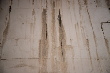 Damp buildings damaged by black mold and fungus, dampness or water. infiltration, insulation and mold problems in the wall of the house	