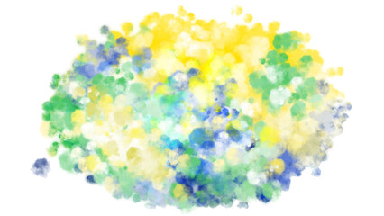 Yellow green blue watercolor Brazil backgrounds and textures with colorful abstract art creations. Smoke or cloud texture. PNG transparent available.