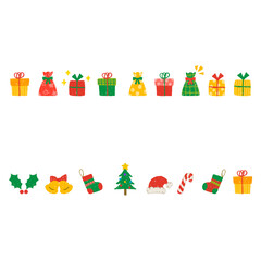 手描きのクリスマス　罫線セット　PNG