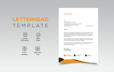 Minimal, Abstract Professional Letterhead Vector Template | Modern Creative Letterhead Design