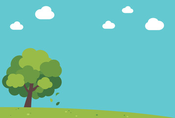 Obraz premium 背景イラスト_樹木