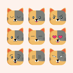 Obraz premium Emoji pack of cute cat
