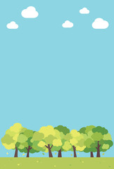 背景イラスト_並木道