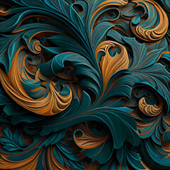 seamless floral pattern with swirls