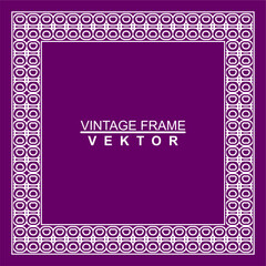 Vintage ornamental vector frame. Vector illustration template for design