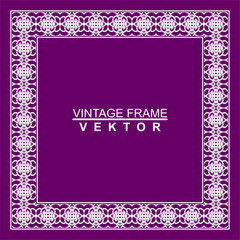 Vintage ornamental vector frame. Vector illustration template for design