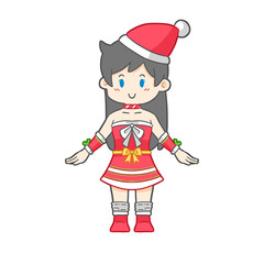 Cute Cartoon Chibi Christmas girl costume 7