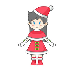 Cute Cartoon Chibi Christmas girl costume 1