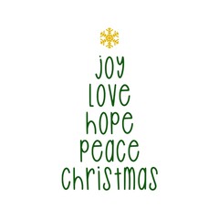 Joy, love,hope,peace,Christmas- christmas card