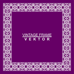 Vintage ornamental vector frame. Vector illustration template for design