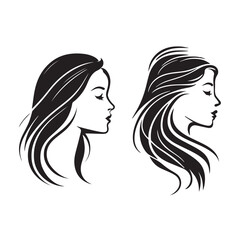 Beautiful woman vector logo template for hair salon